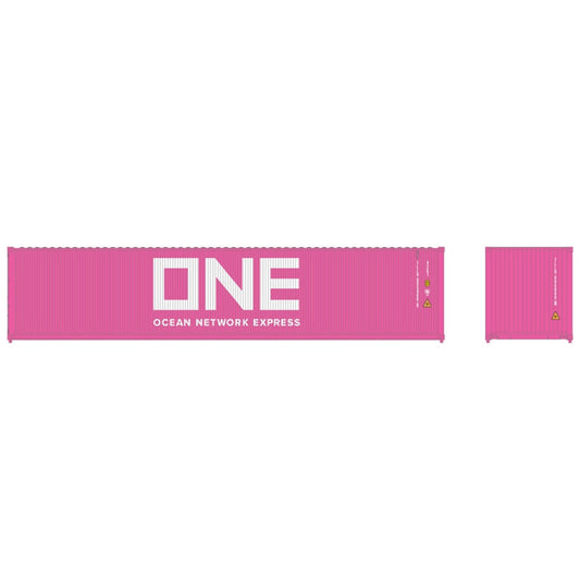 Atlas Model Railroad 20006545 HO Scale 40' Standard-Height Container 3-Pack - Assembled -- Ocean Network Express TLLU Set 1 (pink)