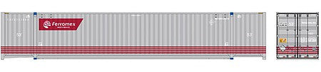 Atlas Model Railroad 20006667 HO Scale Jindo 53' 6-53-6 Roof Corrugated Container 3-Pack - Assembled - Master(R) -- Ferromex Set 1 232565, 232588, 232593 (gray, red)