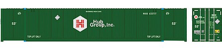 Atlas Model Railroad 20006674 HO Scale CIMC 53' Corrugated Container 3-Pack - Assembled - Master(R) -- HUB Group NS Set 8 633727, 633814, 633904 (green, white, red)