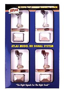 Atlas Model Railroad 2237 N Scale Signal System - Type "G" 3-Light Signal -- Single Target 4-Pack