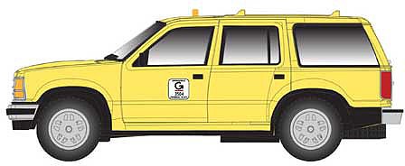 Atlas Model Railroad 30000140 HO Scale 1993 Ford Explorer - Assembled -- Guilford Rail System (Orange)