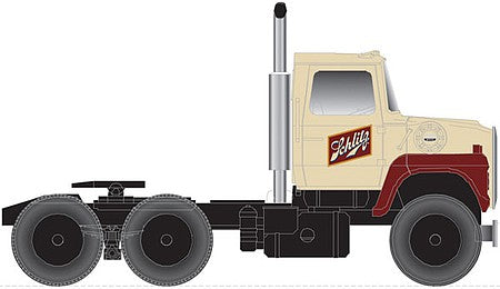 Atlas Model Railroad 30000147 HO Scale Ford(R) LNT 9000 Tractor Only - Assembled -- Painted to Match Schlitz (tan, maroon) 45' Pines Trailer