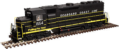 Atlas Model Railroad 40002770 N Scale EMD GP40 Low Nose w/Dynamic Brakes - Standard DC -- Seaboard Coast Line #1554 (black, yellow)