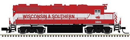 Atlas Model Railroad 40003629 N Scale EMD GP38-2 w/LokSound & DCC - Master(R) -- Wisconsin & Southern #3813 (red, gray)