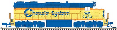 Atlas Model Railroad 40003740 N Scale EMD SD35 Low Nose - LokSound & DCC - Master(R) Gold -- Chessie System WM 7435 (yellow, blue, vermillion)
