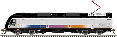 Atlas Model Railroad 40004040 N Scale Bombardier ALP-45DP Dual Mode - Standard DC - Master(R) Silver -- New Jersey Transit #4509 (silver, black, magenta, orange, blue)