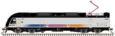 Atlas Model Railroad 40004043 N Scale Bombardier ALP-45DP Dual Mode - Standard DC - Master(R) Silver -- New Jersey Transit #4534 (silver, black, magenta; 100th ALP Emblem)