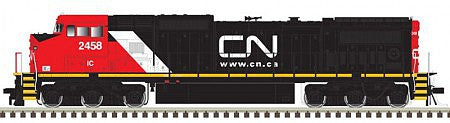 Atlas Model Railroad 40004197 N Scale GE Dash 8-40CW - Standard DC - Master(R) Silver -- Canadian National IC 2461 (black, red, white, Website Logo)