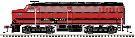 Atlas Model Railroad 40004535 N Scale Alco FA1 - Standard DC - Master(TM) Silver -- Lehigh Valley 534 (Cornell Red, black)