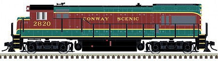 Atlas Model Railroad 40004653 N Scale GE U23B - Standard DC - Master(R) Silver -- Conway Scenic 2820 (green, maroon, yellow)