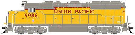 Atlas Model Railroad 40004716 N Scale EMD GP40-2 with Dynamic Brakes - Standard DC - Master Silver(R) -- Union Pacific 9986 (yellow, gray, red, yellow Sill)