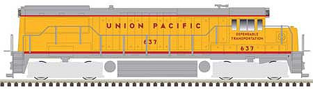 Atlas Model Railroad 40004759 N Scale GE U25B Phase 2a - Standard DC - Master Silver -- Union Pacific 640 (Armour Yellow, gray, red)