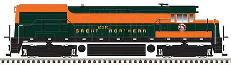 Atlas Model Railroad 40004765 N Scale GE U25B Phase 2b - Standard DC - Master Silver -- Great Northern 2515 (Simplified, Pullman Green, Omaha Orange)