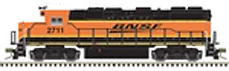 Atlas Model Railroad 40004782 N Scale EMD GP39-2 Phase II - Standard DC - Master Silver -- Undecorated