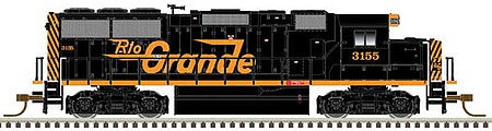 Atlas Model Railroad 40004901 N Scale EMD GP60 - Standard DC - Master(TM) Silver -- Denver & Rio Grande Western 3155 (black, orange)