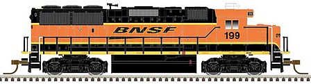 Atlas Model Railroad 40004914 N Scale EMD GP60 - Standard DC - Master(TM) Silver -- BNSF Railway 199 (orange, yellow, black, Wedge Logo)