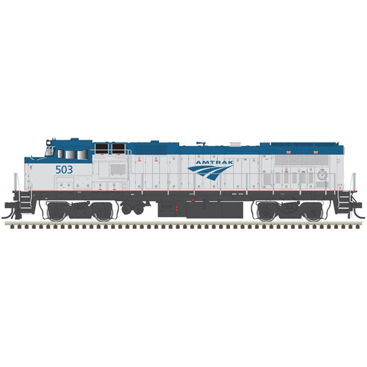 Atlas Model Railroad 40005148 N Scale GE Dash 8-40BHW with Deck Ditch Lights - Standard DC - Master(R) -- Amtrak 509 (Phase V, blue, silver)