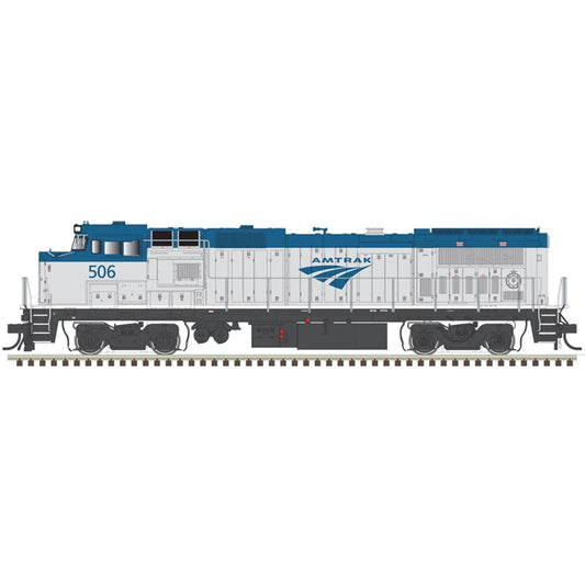 Atlas Model Railroad 40005149 N Scale GE Dash 8-40BHW with Deck Ditch Lights - Standard DC - Master(R) -- Amtrak 506 (Phase V, blue, silver, white sill)