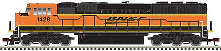 Atlas Model Railroad 40005203 N Scale EMD SD60M with Ditch Lights - Standard DC - Master Silver(TM) -- BNSF Railway 1428 (H3, orange, yellow, black)