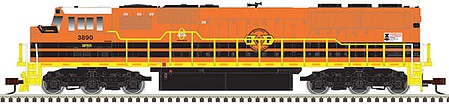 Atlas Model Railroad 40005207 N Scale EMD SD60M with Ditch Lights - Standard DC - Master Silver(TM) -- Buffalo & Pittsburgh 3887 (orange, yellow, black)