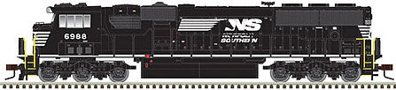 Atlas Model Railroad 40005216 N Scale EMD SD60E with Ditch Lights - Standard DC - Master Silver(TM) -- Norfolk Southern 6972 (black, white, PTC Antenna Detail)