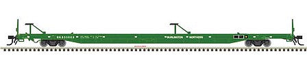 Atlas Model Railroad 50004433 N Scale ACF 89' 4" Intermodal Flatcar - Ready to Run - Master(R) -- Burlington Northern 635606 (Cascade Green, white)