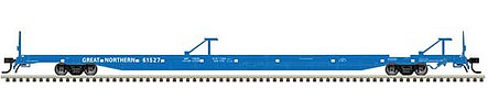 Atlas Model Railroad 50004449 N Scale ACF 89' 4" Intermodal Flatcar - Ready to Run - Master(R) -- Great Northern 61530 (Big Sky Blue)