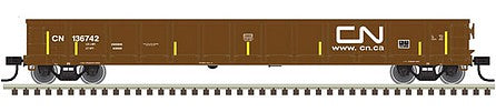 Atlas Model Railroad 50004690 N Scale Evans 52' Gondola - Ready to Run -- Canadian National #136690 (Boxcar Red; Noodle Logo, Yellow Conspicuity Marks)
