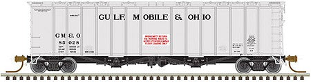 Atlas Model Railroad 50004788 N Scale 4180 Airslide Covered Hopper - Ready to Run - Master(R) -- Gulf, Mobile & Ohio 85028 (gray, black, red)