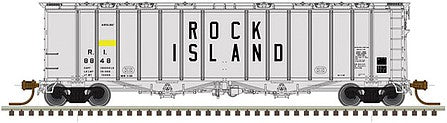 Atlas Model Railroad 50004793 N Scale 4180 Airslide Covered Hopper - Ready to Run - Master(R) -- Rock Island 8864 (gray, black, Billboard Block Lettering)