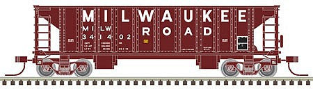 Atlas Model Railroad 50004848 N Scale 41' Ballast Hopper - Ready to Run - Master(R) -- Milwaukee Road #341439 (Boxcar Red, white; Large Lettering)