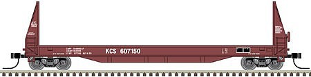 Atlas Model Railroad 50004865 N Scale SIECO 50' Pulpwood Flatcar - Ready to Run - Master(R) -- Kansas City Southern 607109 (brown, white)
