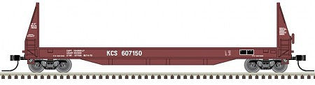 Atlas Model Railroad 50004866 N Scale SIECO 50' Pulpwood Flatcar - Ready to Run - Master(R) -- Kansas City Southern 607150 (brown, white)