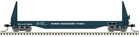 Atlas Model Railroad 50004870 N Scale SIECO 50' Pulpwood Flatcar - Ready to Run - Master(R) -- Richmond, Fredericksburg & Potomac 3866 (blue, white)