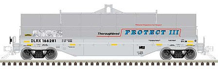 Atlas Model Railroad 50004879 N Scale 42' Coil Steel Car with Fishbelly Side Sill - Ready to Run - Master(R) -- GE Railcar DLRX 166274 (gray, blue, red)