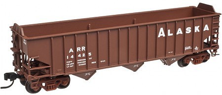 Atlas Model Railroad 50004900 N Scale Pullman-Standard 2750 3-Bay Hopper - Ready to Run - Master(R) -- Alaska Railroad 14440 (Boxcar Red, white)