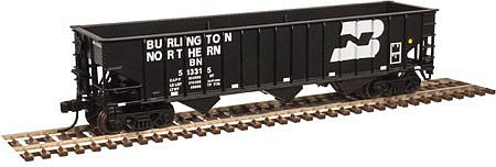 Atlas Model Railroad 50004901 N Scale Pullman-Standard 2750 3-Bay Hopper - Ready to Run - Master(R) -- Burlington Northern 513319 (black, white, Large Logo)