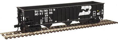 Atlas Model Railroad 50004903 N Scale Pullman-Standard 2750 3-Bay Hopper - Ready to Run - Master(R) -- Burlington Northern 513340 (black, white, Large Logo)