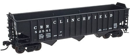 Atlas Model Railroad 50004905 N Scale Pullman-Standard 2750 3-Bay Hopper - Ready to Run - Master(R) -- Clinchfield 52558 (black, white)