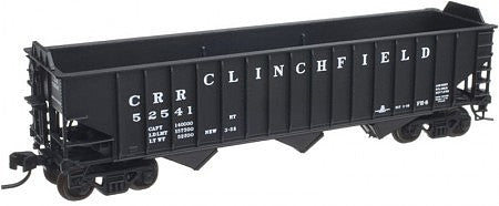 Atlas Model Railroad 50004906 N Scale Pullman-Standard 2750 3-Bay Hopper - Ready to Run - Master(R) -- Clinchfield 52561 (black, white)