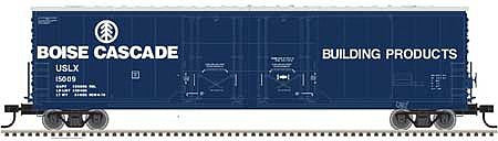Atlas Model Railroad 50005211 N Scale Evans 53' Double Plug-Door Boxcar - Ready to Run - Master(R) -- Boise Cascade 15009 (Navy blue, white)