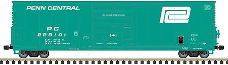 Atlas Model Railroad 50005232 N Scale Class X72 50' Boxcar - Ready to Run - Master(R) -- Penn Central 229040 (Jade Green, white, large logo)