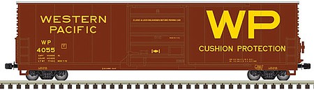 Atlas Model Railroad 50005242 N Scale Class X72 50' Boxcar - Ready to Run - Master(R) -- Western Pacific 4055 (brown, yellow)