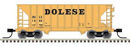 Atlas Model Railroad 50005379 N Scale Greenville 100-Ton 2-Bay Hopper - Ready to Run - Master(TM) -- Dolese 1011 (yellow, black)