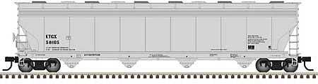 Atlas Model Railroad 50005401 N Scale ACF 5800 4-Bay Plastics Covered Hopper - Ready to Run - Master(TM) -- Eastman Tennessee ETCX 58105 (gray, black)