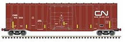 Atlas Model Railroad 50005451 N Scale NSC 5277 50' Plug-Door Boxcar - Ready to Run -- Canadian National CNIS 413065 (Boxcar Red, white, yellow conspicuity marks)