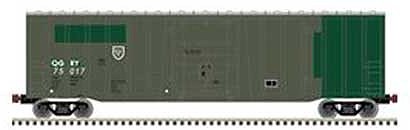 Atlas Model Railroad 50005459 N Scale NSC 5111 50' Plug-Door Boxcar - Ready to Run -- Quebec Gatineau 75130 (green, white)