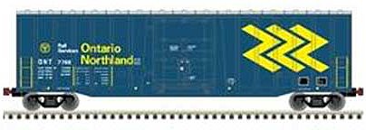 Atlas Model Railroad 50005466 N Scale NSC 5111 50' Plug-Door Boxcar - Ready to Run -- Ontario Northland 7750 (blue, yellow)