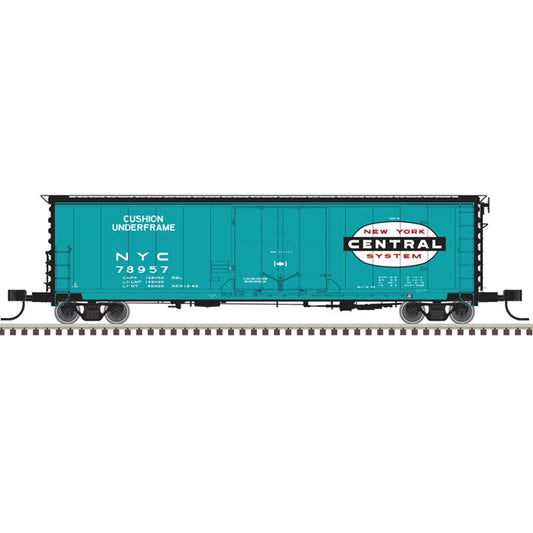 Atlas Model Railroad 50005695 N Scale 50' GA RBL Plug-Door Boxcar - Ready to Run - Master(R) -- New York Central 78951 (green, black, white, red, Large Cigar Band Logo)