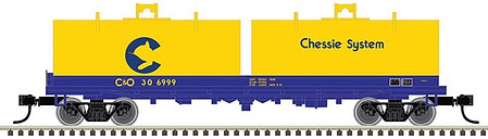 Atlas Model Railroad 50005710 N Scale Cushion Coil Car with Round Hoods - Ready to Run - Master(R) -- Chessie C&O 306747 (blue, yellow)